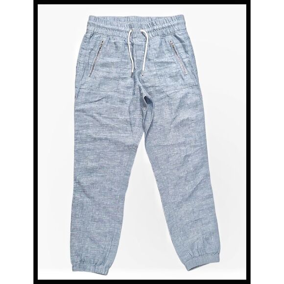 ATHLETA Cabo 100% Linen Jogger Pants #530642 Light Chambray Blue 6 - Picture 2 of 11